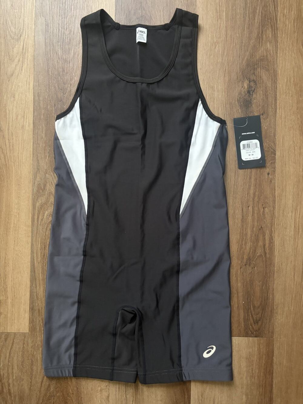ASICS Men's Legit Wrestling Singlet Black Steel Grey Medium NWT